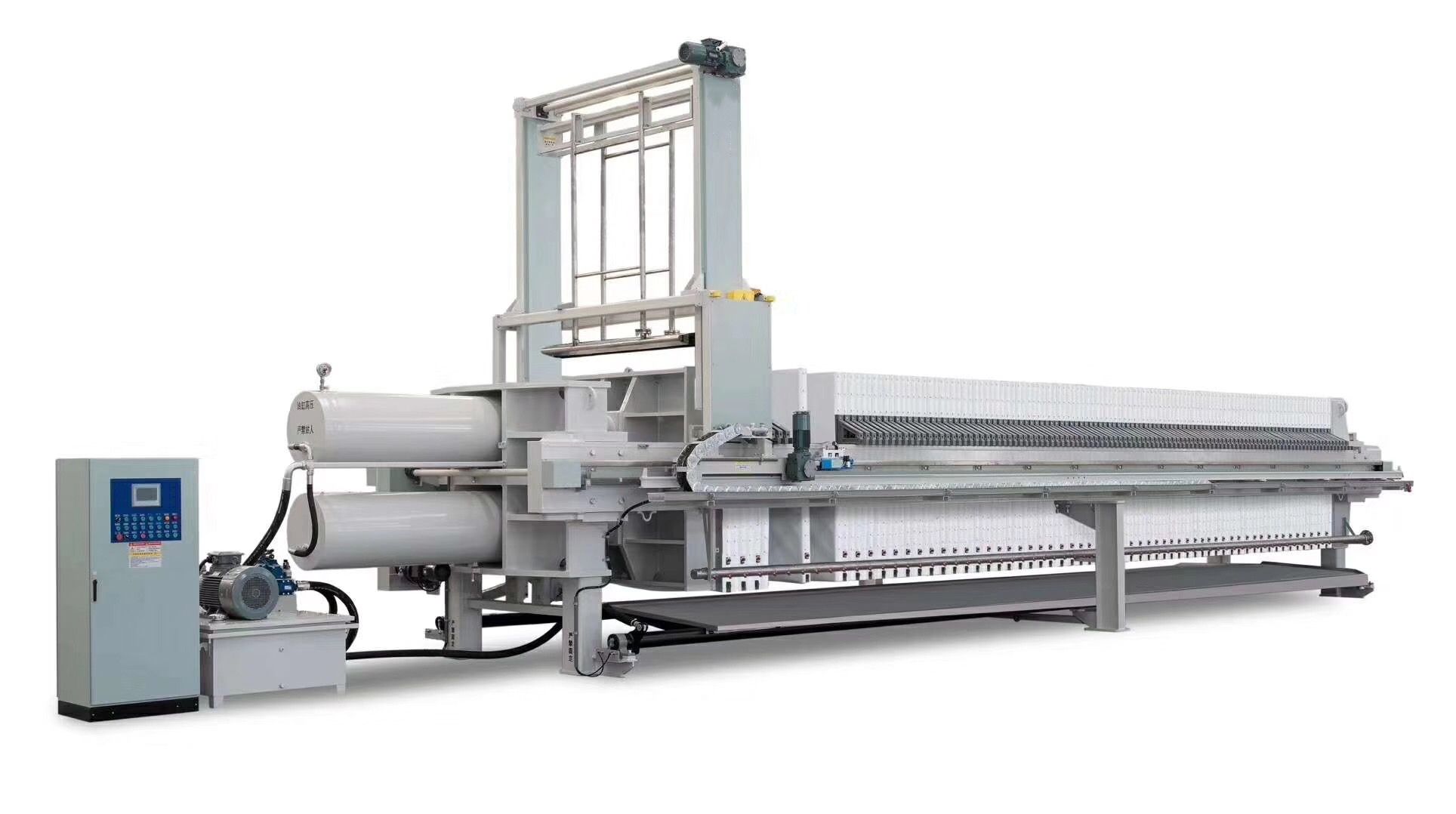 Program-controlled automatic hydraulic chamber filter press